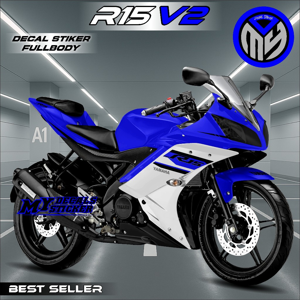 Decal R15 V2 Fullbody - Stiker Motor R15 V2 Full Body - Sticker Variasi Yamaha R15V2 Full Blok