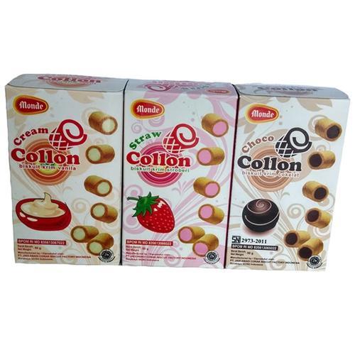 

Biskuit Krim MONDE COLLON CREAM Biscuit 40 gr Vanilla Strawberry Coklat