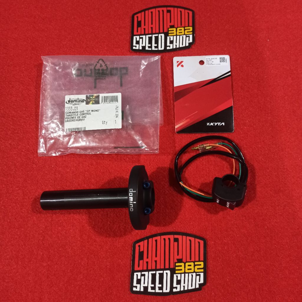 Paket Gas Spontan Domino Racing Italy 1 Kabel Gas + Saklar Engine ON OFF KTC Kytaco Ninja 150 R RR S