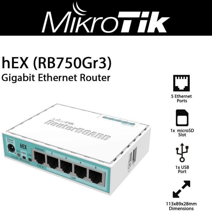 MIKROTIK RB750Gr3 (hEX)/ ROUTER MIKROTIK RB750 GR3 HEX/ RB 750GR3