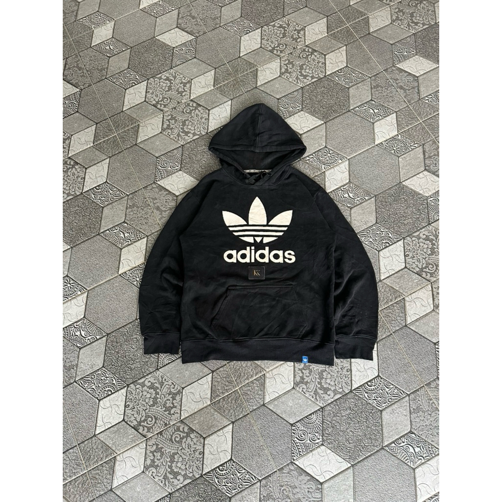 Vintage Adidas Trefoil Hoodie Black