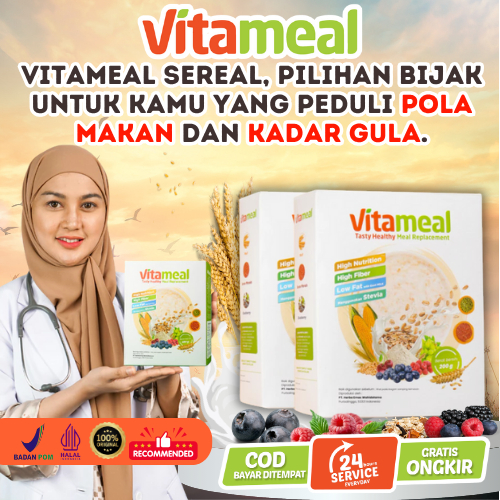 

[ PAKET HEMAT 3 BOX ] Sereal Vitameal Asli Original Makanan Pengganti Penurun Gula Darah Kolesterol Ampuh Cegah Diabetes Stabilkan Pencernaan Vitameal BPOM Halal FITAMIL KEBAS