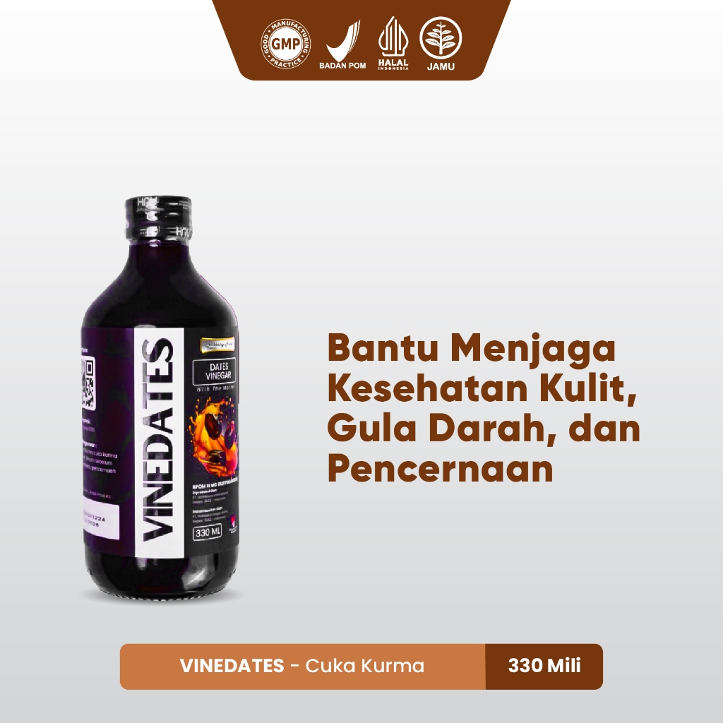 

VINEDATES Cuka Kurma Membantu Menjaga Kesehatan Kulit Dan Mengurangi Kadar Kolesterol Isi 330ml