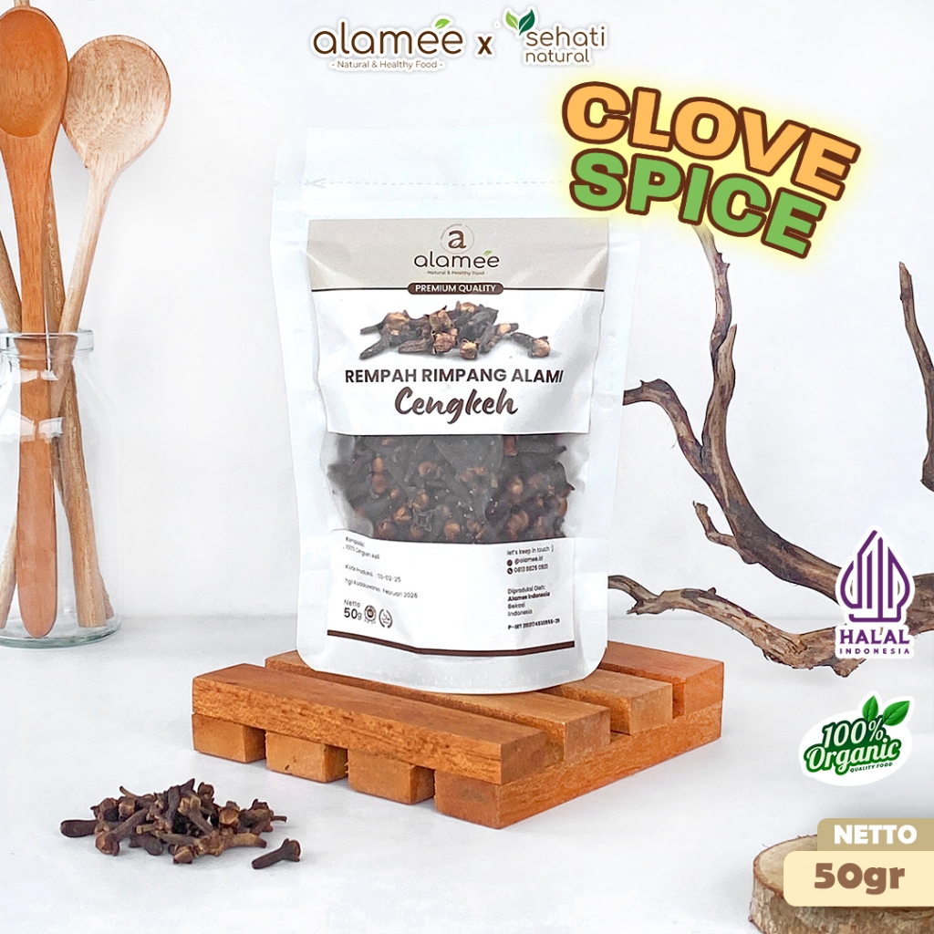 

ALAMEE Cengkeh Rempah Kering Organik Cloves Rimpang Organik Alami Bumbu Seasoning Masakan Masak 50g