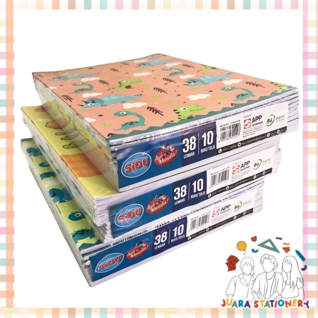 

(1219) Buku Tulis Sidu 38 Lembar [PER PAK 10 PCS] 16x21cm Buku Catatan Sekolah Buku Tulis Kwarto