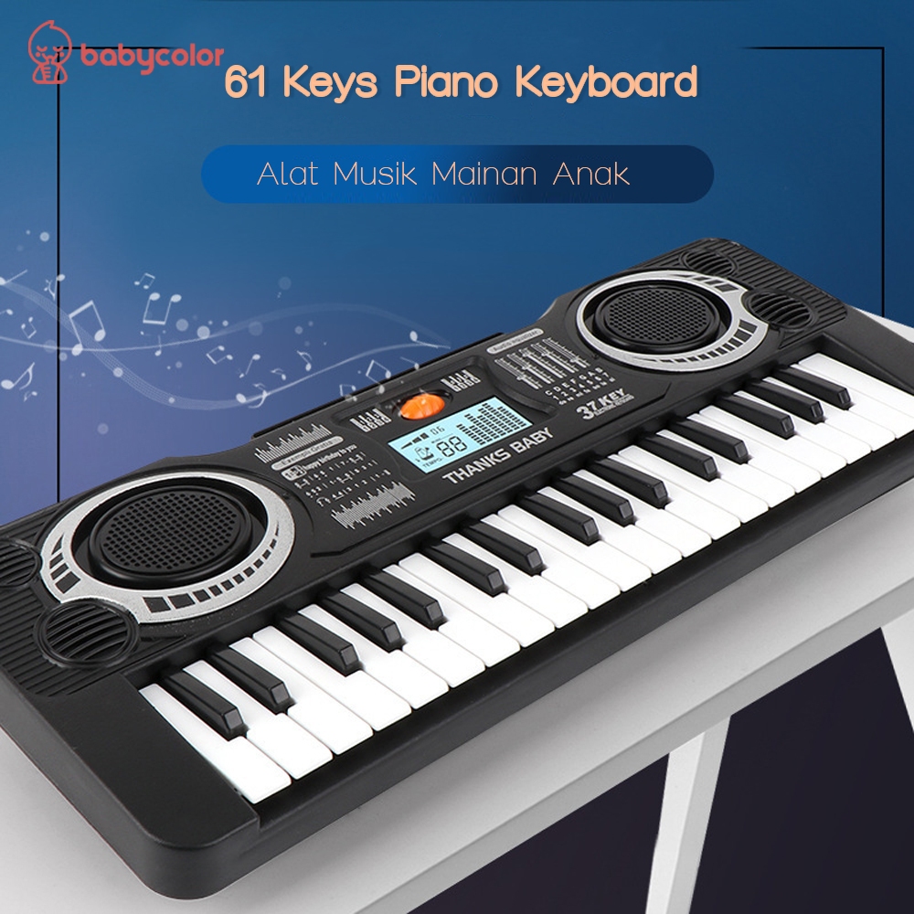 BABYCOLOR Mainan Piano Keyboard Elektronik 61 Keys Portable Digital Keyboard Piano Electronic Musik