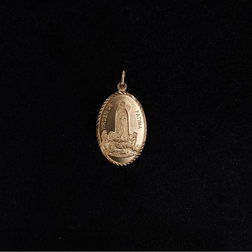 Liontin Medali Emas Italy Bunda Maria Fatima (KP 761)