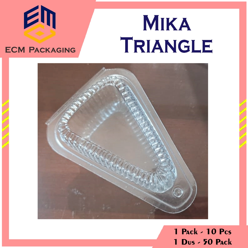 MIKA BOX TRIANGLE 10PCS | MIKA SEGITIGA BENING TRANSPARAN | MIKA SLICE CAKE | MIKA KUE POTONG
