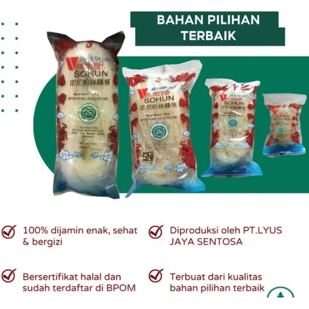 

Sohun Naga Cap Kuda Laut Soun Liong enak lembut halal 50 gr 100gr 250gr vermicelli murah promo bebas ongkir grosir
