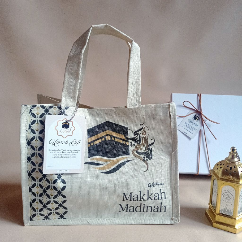 Tas Souvenir Oleh-oleh Haji Umroh plus Hang tag (ucapan)