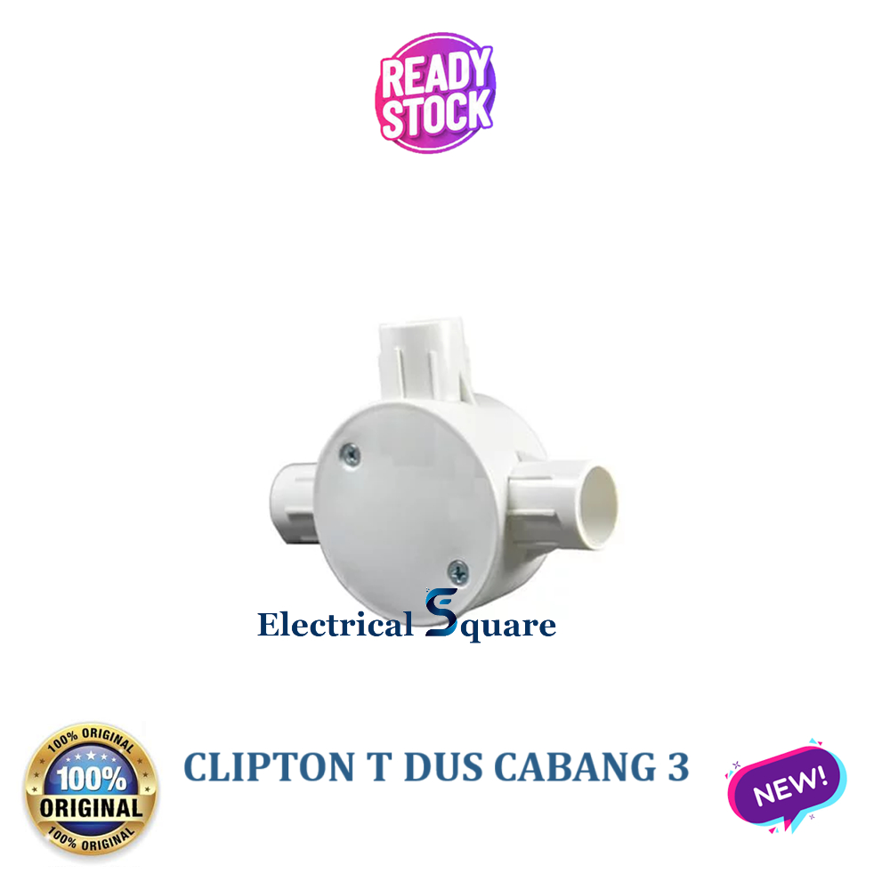 (GROSIR) T Dus Cabang 3 Clipton 20mm PP Putih - T-Dus Te Dos 20 mm White - Murah Original SNI