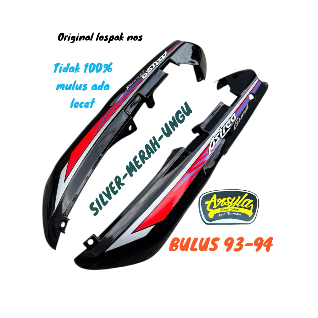 body Honda Astrea grand bulus 93 94 original Nos lospak tanpa kemasan plus strip silver merah ungu