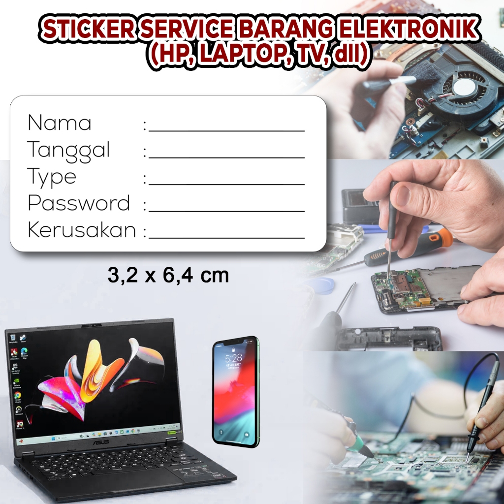 

Sticker Label Service Elektronik Laptop HP TV / Label Garansi