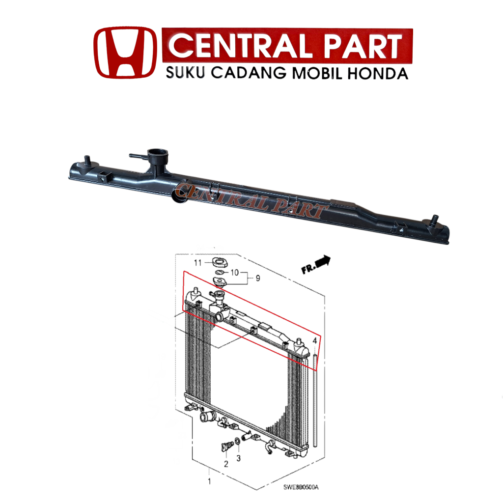 upper tank radiator plastik up radiator honda crv gen3 2400cc 2007 2008 2009 2010 2011 2012 2400CC