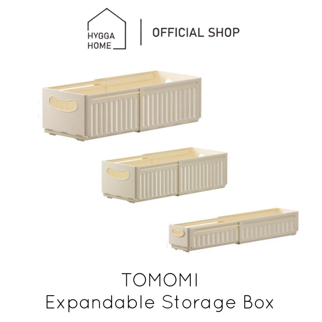 Hygga Home TOMOMI Expandable Storage Box Handle Keranjang Penyimpanan Foldable Storage Basket Fleksi