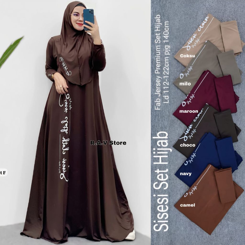 SISESY SET HIJAB BY VALENT • SET HIJAB SISESI by valent / Dress Gamis Terbaru