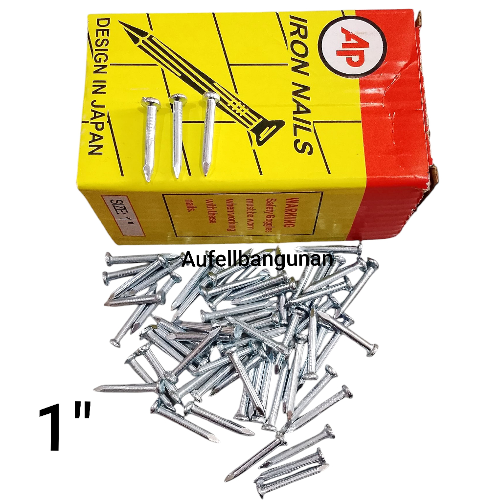 1 inci (2,5cm) Paku beton putih paku tembok putih Paku AP 400gr paku tembok putih paku putih AP