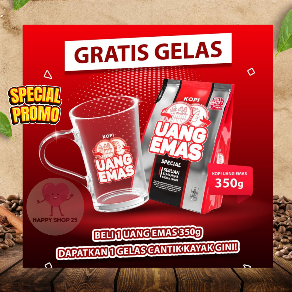 

( Gratis !! 1 Gelas Cantik ) Uang Emas Kopi Special 350g kopi bubuk