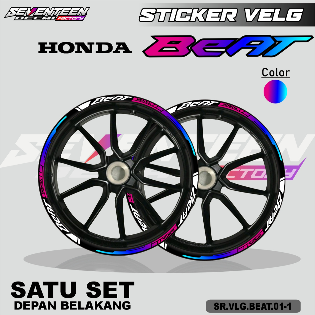 Stiker Cutting List Velg BEAT FI Sticker Pelek HONDA ALL BEAT  Variasi Bahan Nyala