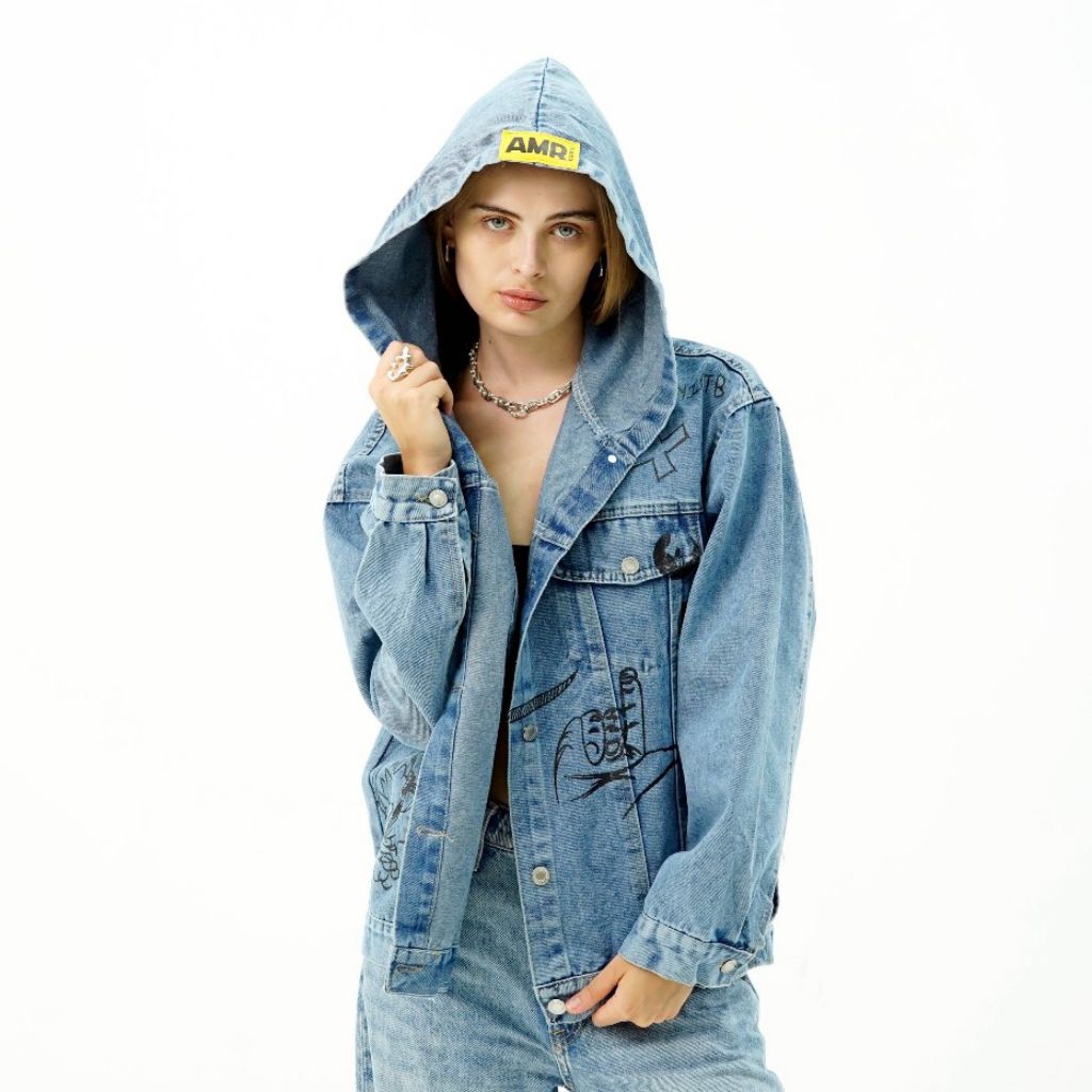 Doodles Hoodie 5520 - Jaket Jeans Denim Jacket produk asli Amr