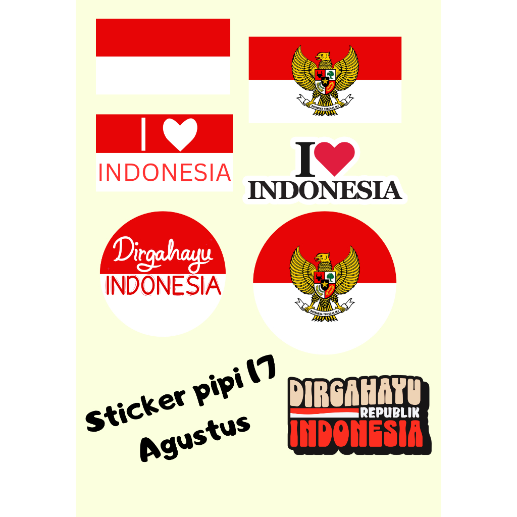 

Stiker Pipi Bendera Merah Putih Sticker pipi 17 Agustus