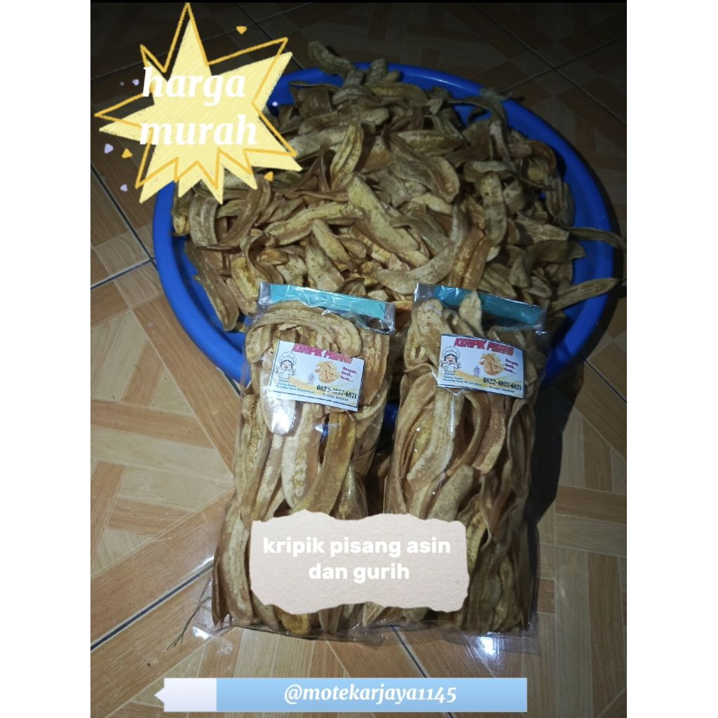 

kripik pisang asin dan gurih