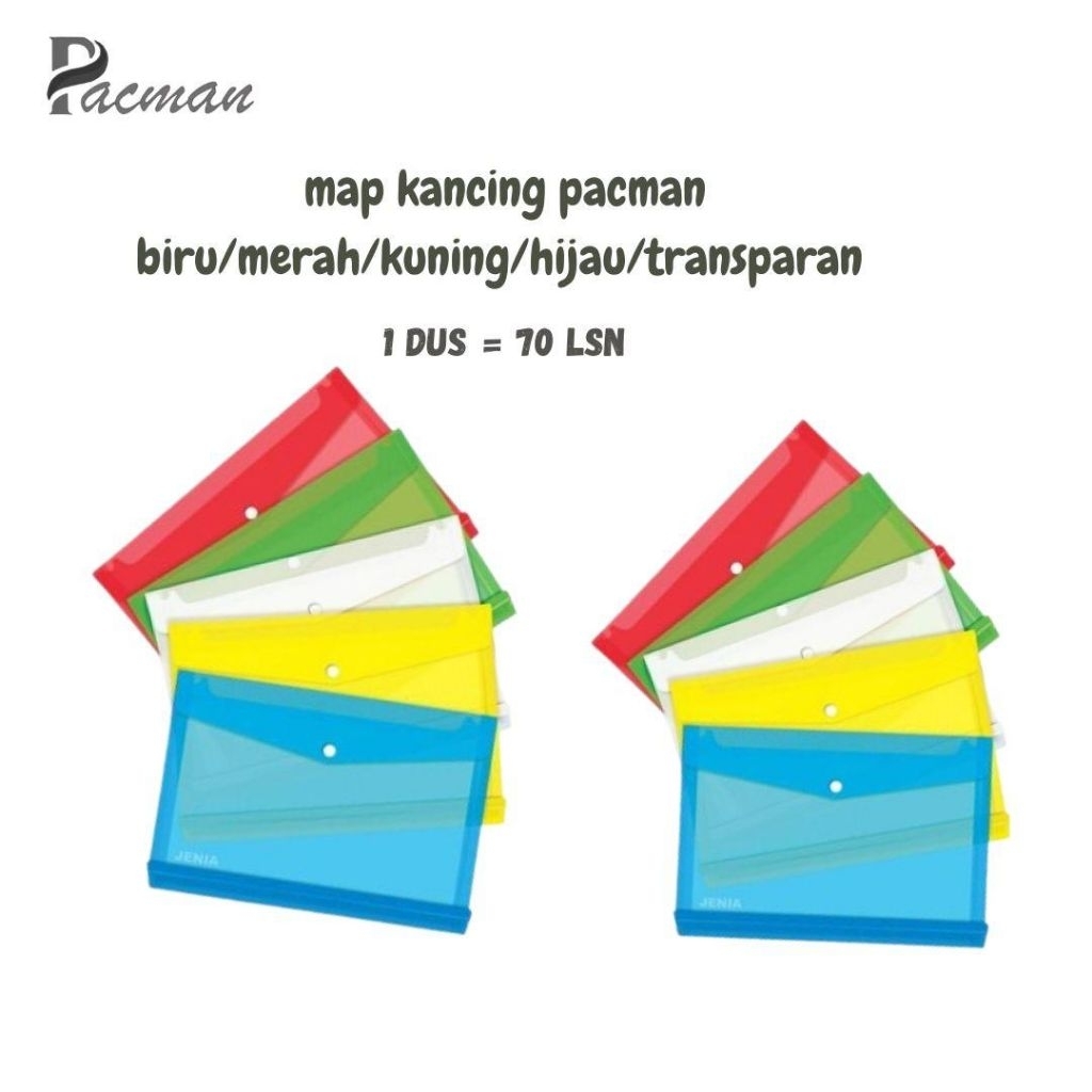 

12 PCS - Jenia Map Kancing Plastik F4 Pacman Murah