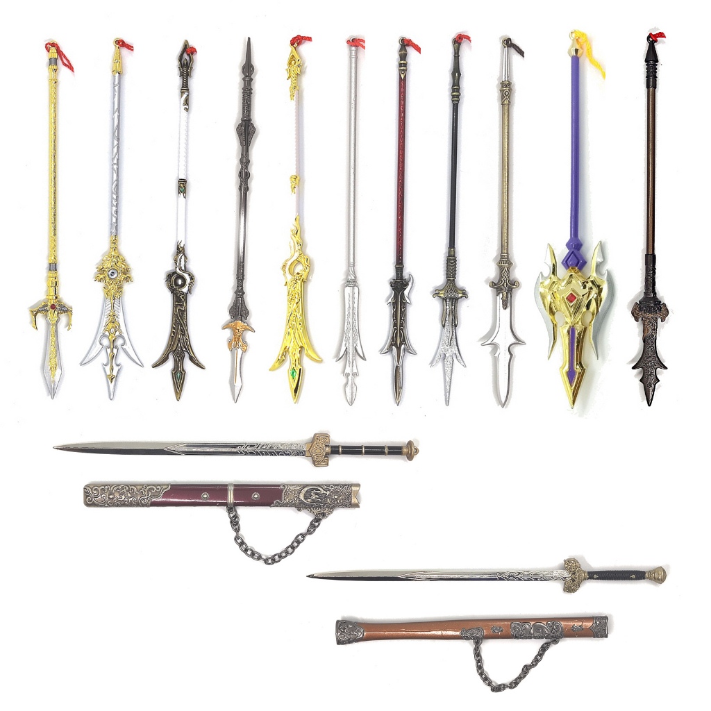 Pajangan spear 22 cm black myth journey to the west yang jian erlang shen