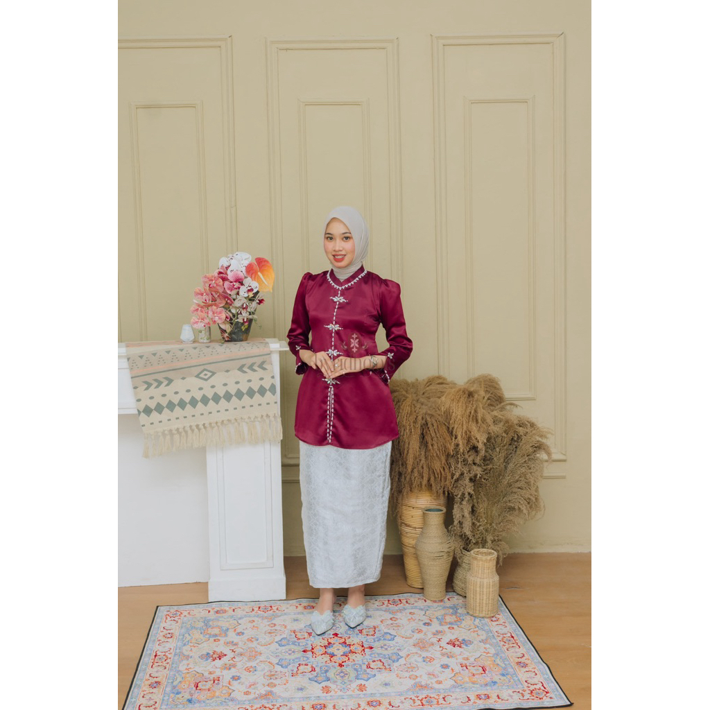 Baju kurung melayu wanita baju pesta kondangan slimfit pakaian adat melayu wanita