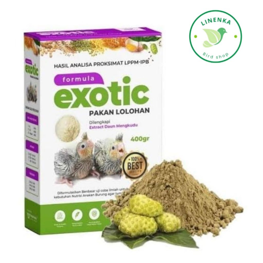 BUBUR LOLOHAN FORMULA EXOTIC 400gr PAKAN LOLOHAN BURUNG LOVEBIRD FINCH KENARI MURAI