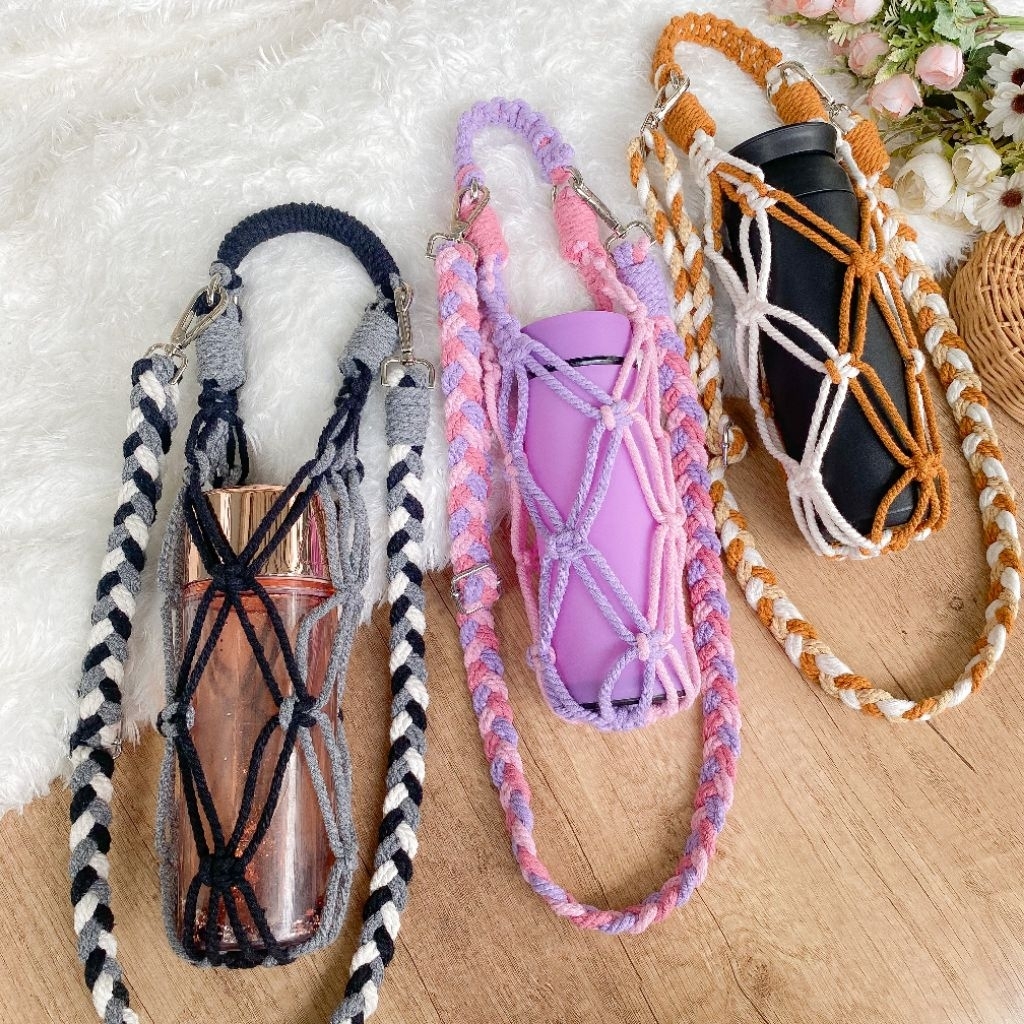 strap Tumbler botol | tas rajut tumbler | tas botol tali macrame