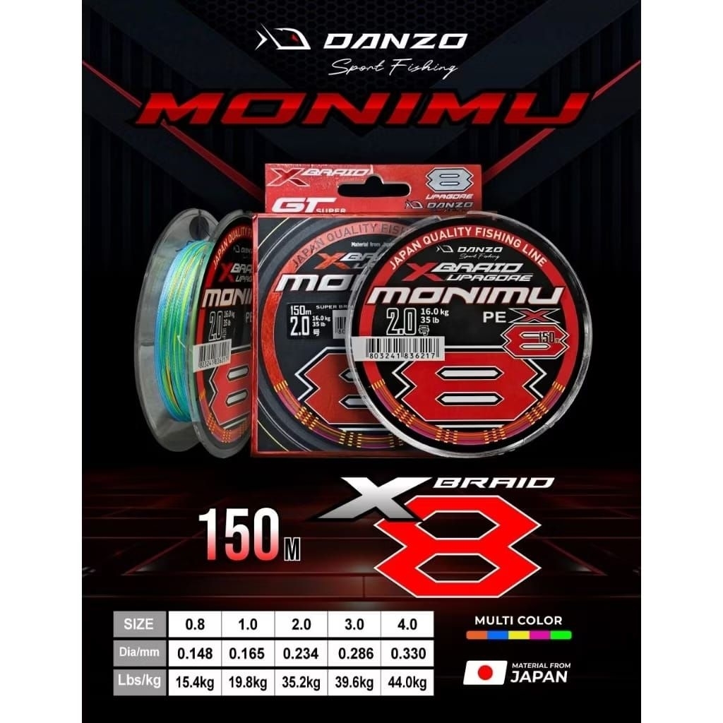 PE DANZO MONIMU X8 MULTI COLOR 150 METER