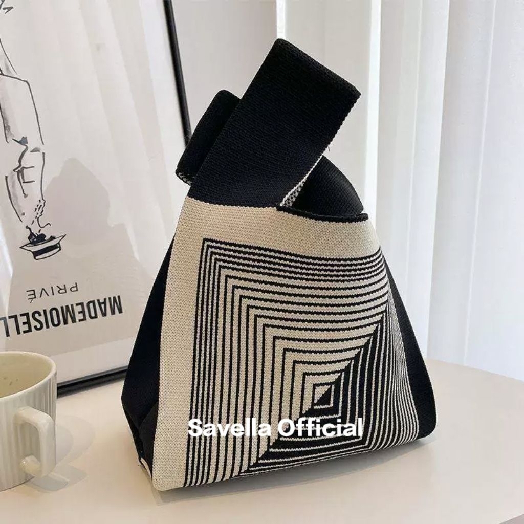 Tote Bag Rajut Panda Tote Bag Tali Sumbu Canvas Tas Serbaguna Travel Bag Souvenir Kekinian Terlaris