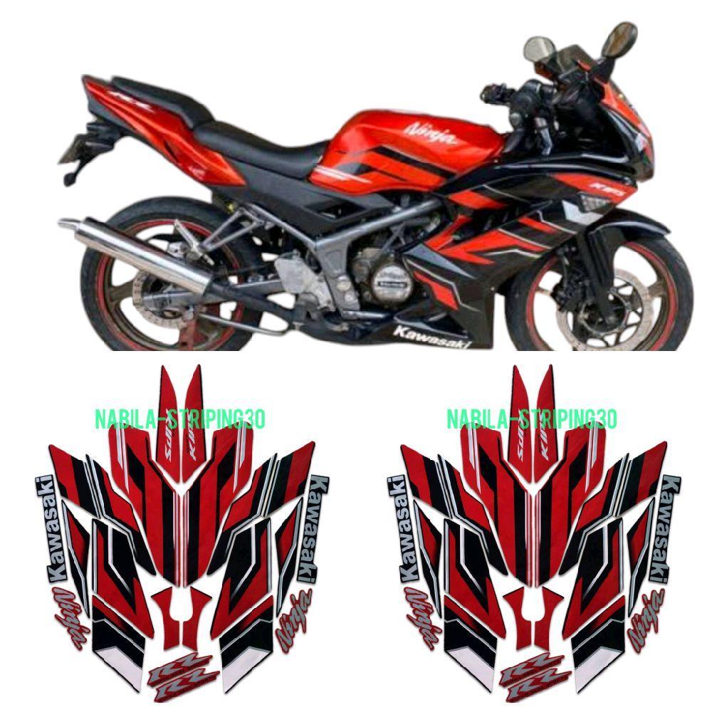 STRIPING STIKER LIS BODY MOTOR KAWASAKI NINJA RR SE 2015 MERAH STANDAR FULL SET