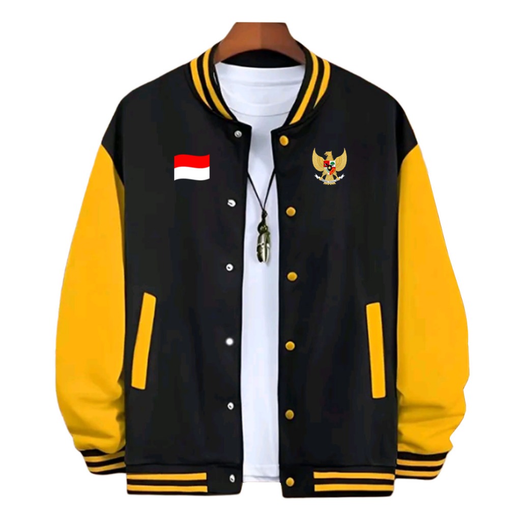 Jaket baseball Varsity Pria Wanita Garuda Indonesia Sweater Jaket Bomber Pria Bisa COD