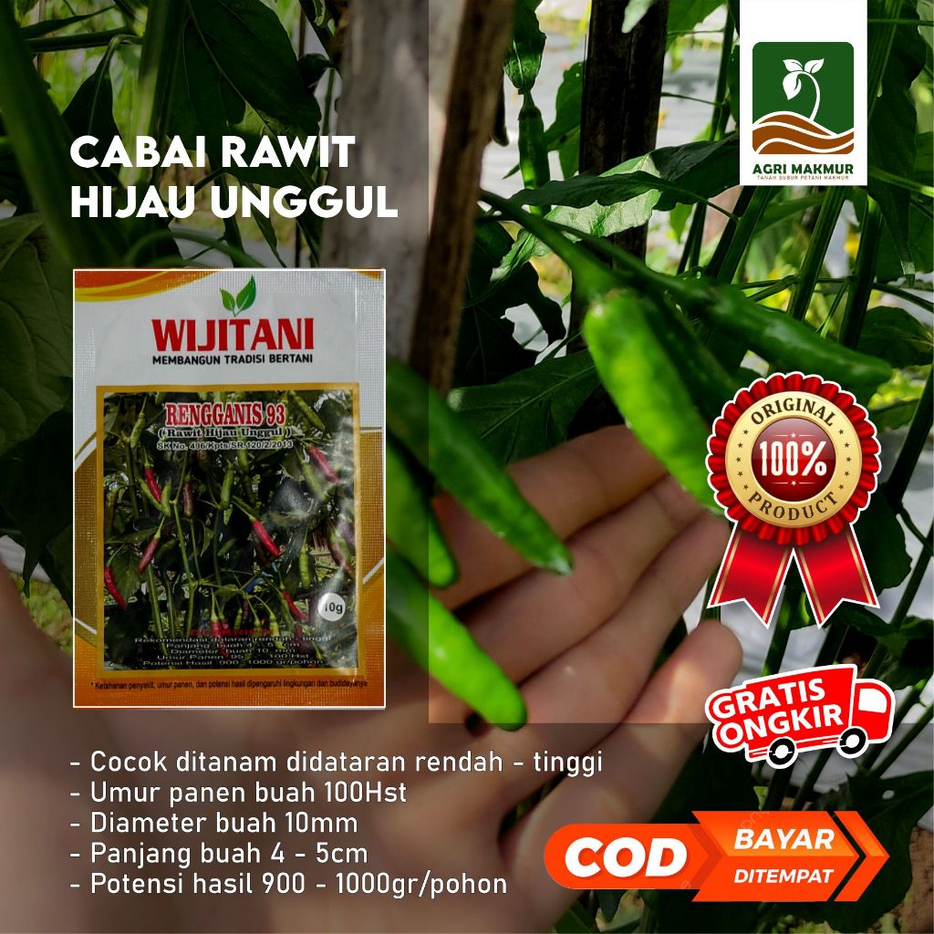 Benih Cabai Rawit Hijau Rengganis 93 10gr