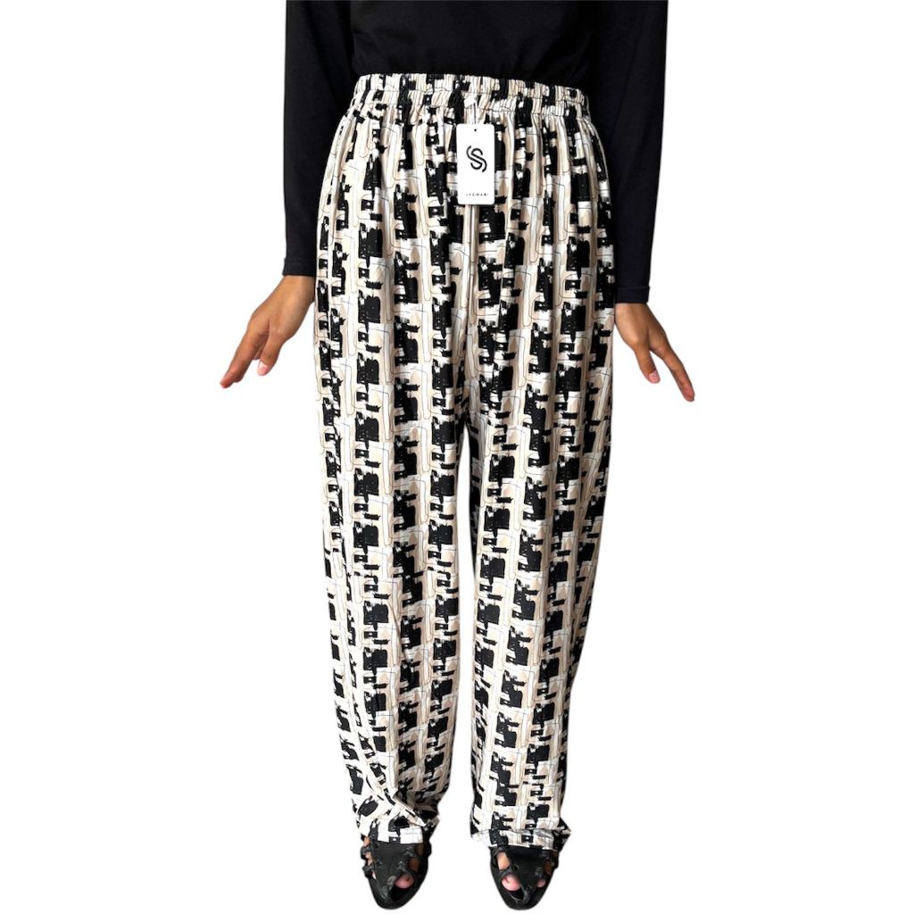 Celana Kulot Motif Jersey Premium Adem Mewah Motif Abstrak