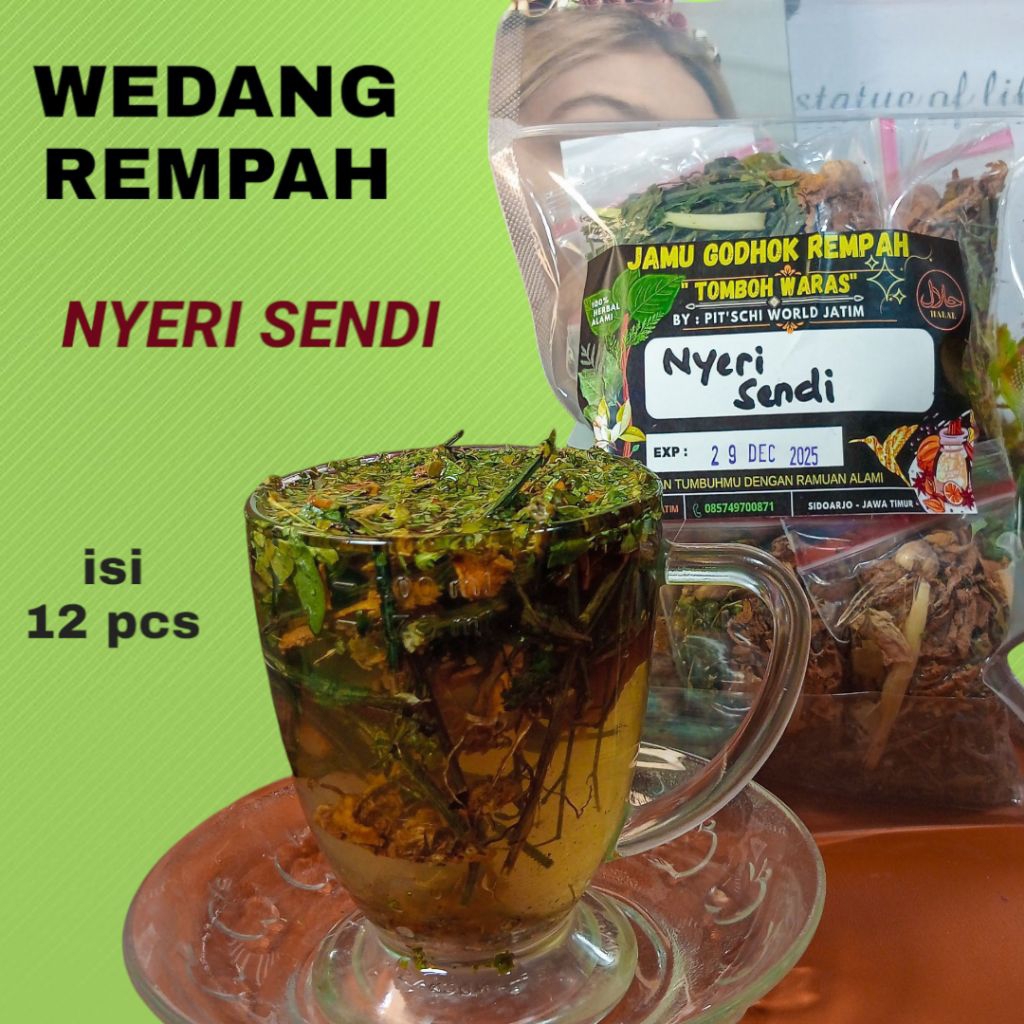 

WEDANG REMPAH NYERI SENDI PREMIUM 1 PACK ISI 12 PCS//WEDANG REMPAH NYERI SENDI KESEHATAN 1 PACK//
