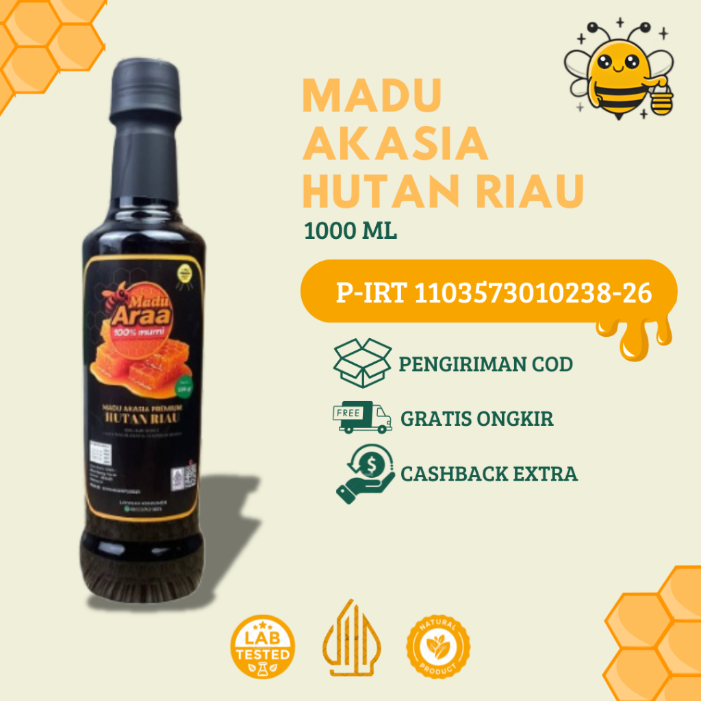

Madu Araa Akasia - 1KG Murni hutan riau - Asli - Original - Nectar - 100% - Tanpa campuran - Honey - Herbal