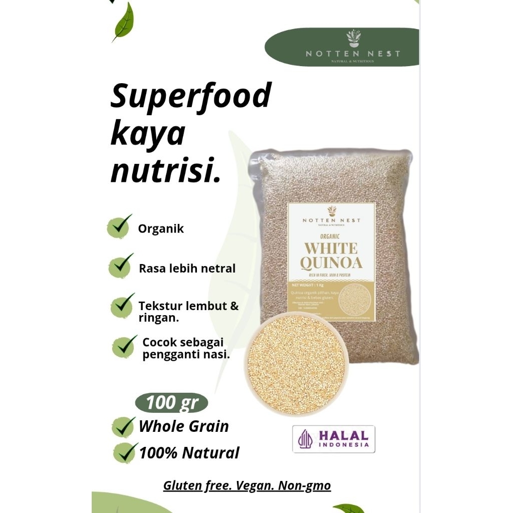 

White Quinoa 100gr - Quinoa Putih Premium Superfood | Makanan Sehat Bebas Gluten