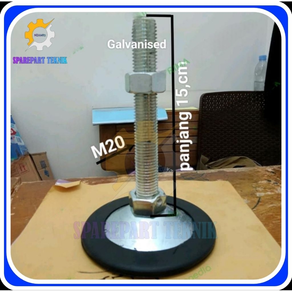 1Set kaki Adjuster conveyor M20×150+karet/ foot Adjuster Table M20