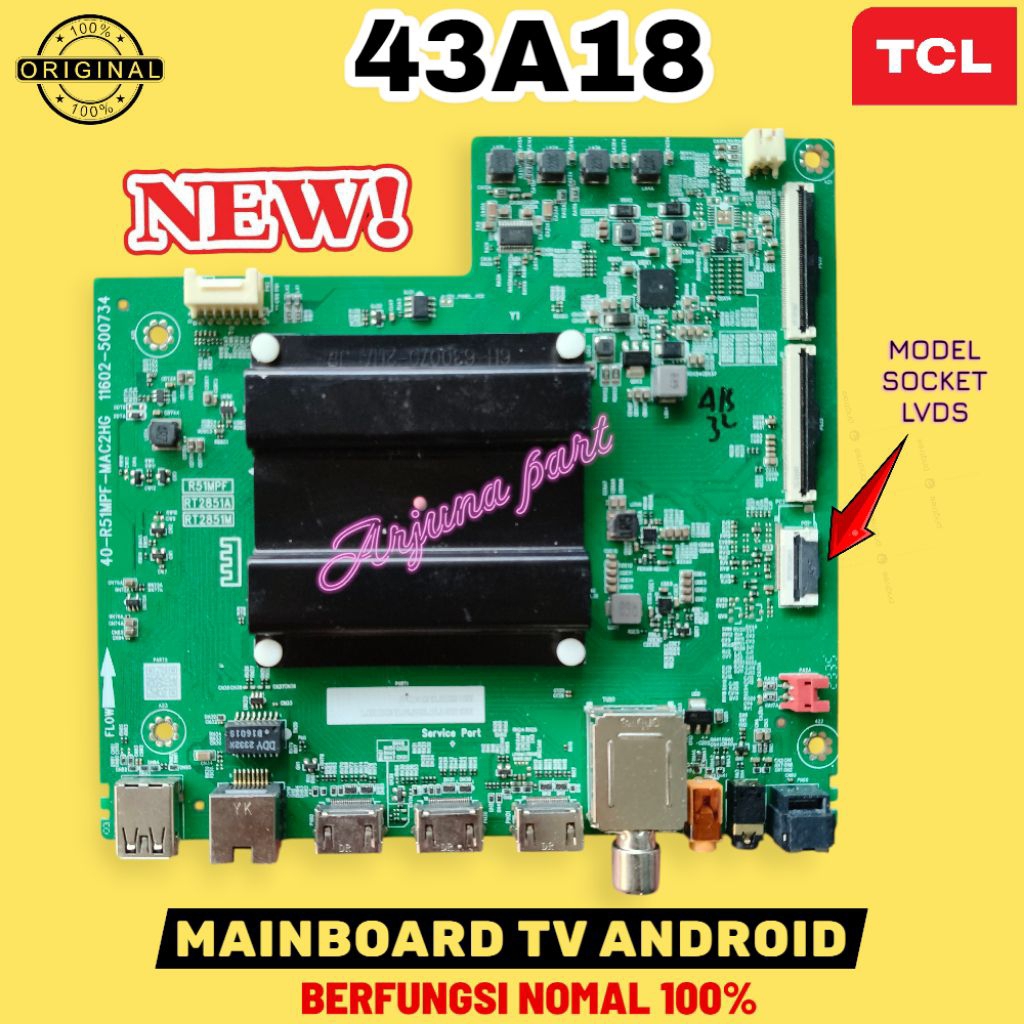 MAINBOARD TV TCL 43A18 / MB TV TCL 43A18 / MESIN TV TCL 43A18 / MODUL TV TCL 43A18 / MB 43A18 / NEW 