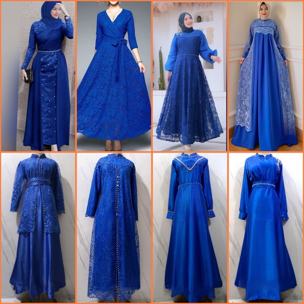 (NEW BIREL SERIES) BAJU GAMIS MAXY MAXI SATIN DRESS BRUKAT BROKAT LENGAN TANGAN PANJANG IMPORT PREMI