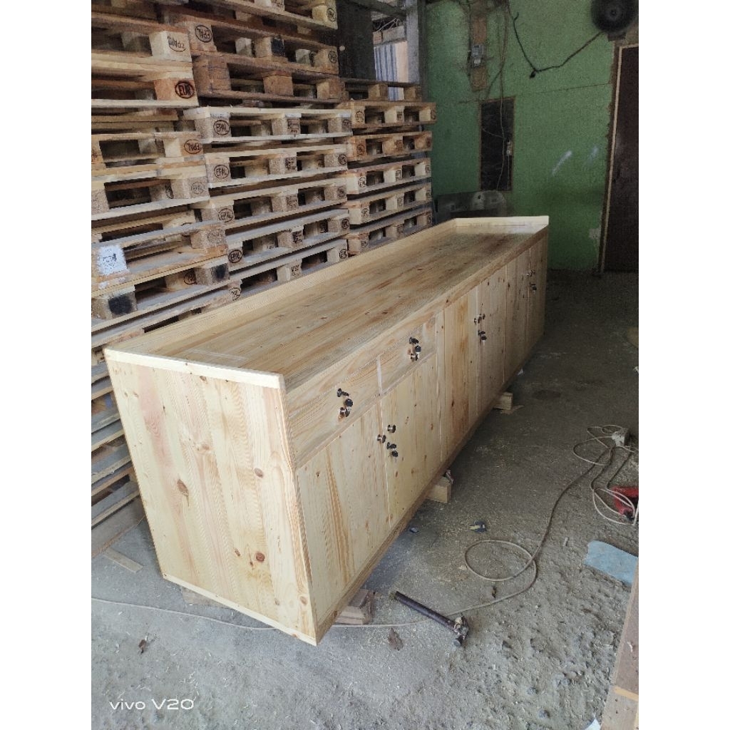 meja kasir kayu jati belanda 60x300x85/meja bar cafe.mini bar