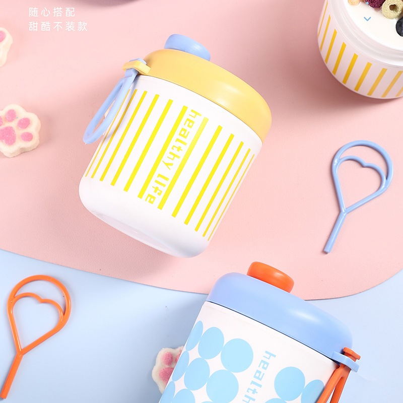 Tempat Makan Bekal Anak - BaoBao Cup Lucu Dengan Adukan Bulat Unik Terbaru 510 ML