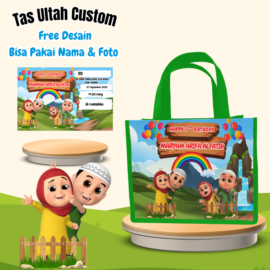 

Paket 40 Pcs Tas Ulang Tahun Free Undangan Anak Ulang Tahun Custom Desain Muat Kfc Snack Kain