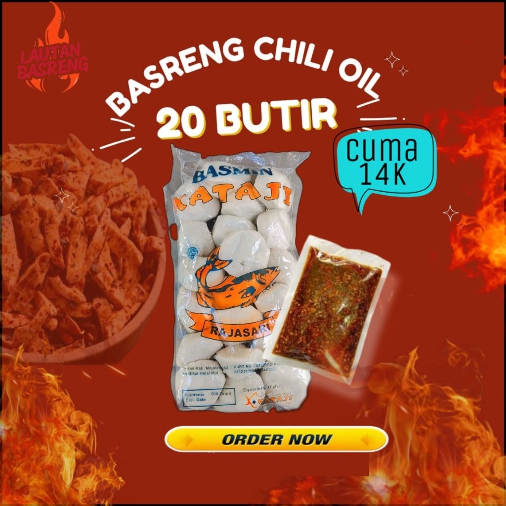 

(20 BUTIR)Basreng Chili oil mentah kataji rajasari camilan pedas