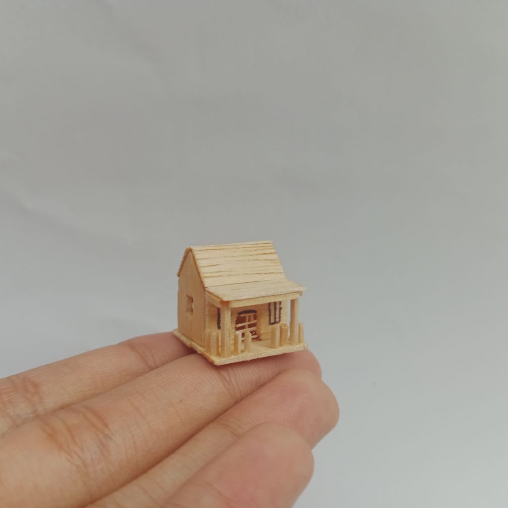 miniatur rumah adat kebaya super kecil dari stik es krim