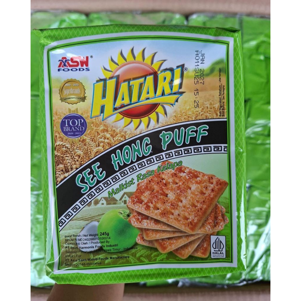 

Hatari see hong puff | Hatari Malkist | Kemasan 245 gr | Camilan atau snack gurih, manis dan renyah.