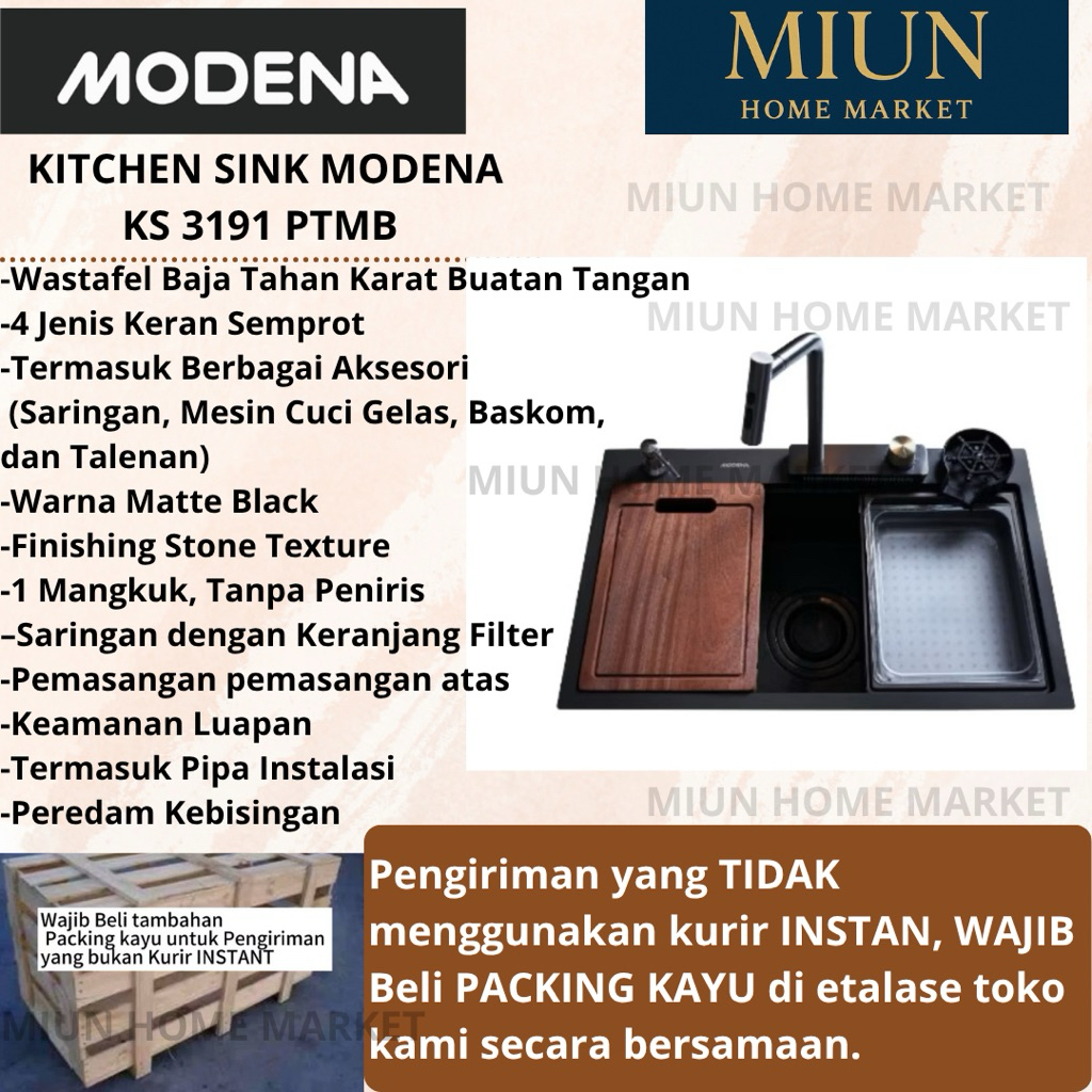 KITCHEN SINK / Bak cuci piring / Zink MODENA KS 3191 PTMB / Bagus anti karat